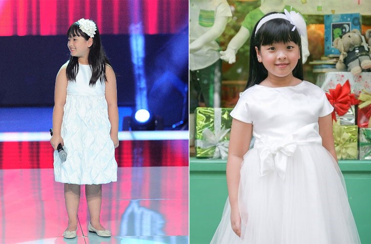 Nổi lên từ cuộc thi The Voice Kids 2013, mặc dù không đoạt giải quán quân nhưng Hồng Khanh,  con gái nghệ sĩ Chiều Xuân để lại ấn tượng rất tốt với khán giả và ban giám khảo. (Ảnh: Kênh 14)